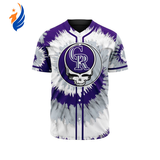 MLB Colorado Rockies Special Grateful Dead Design Baseball Jersey Gift for Men Women - Bafud