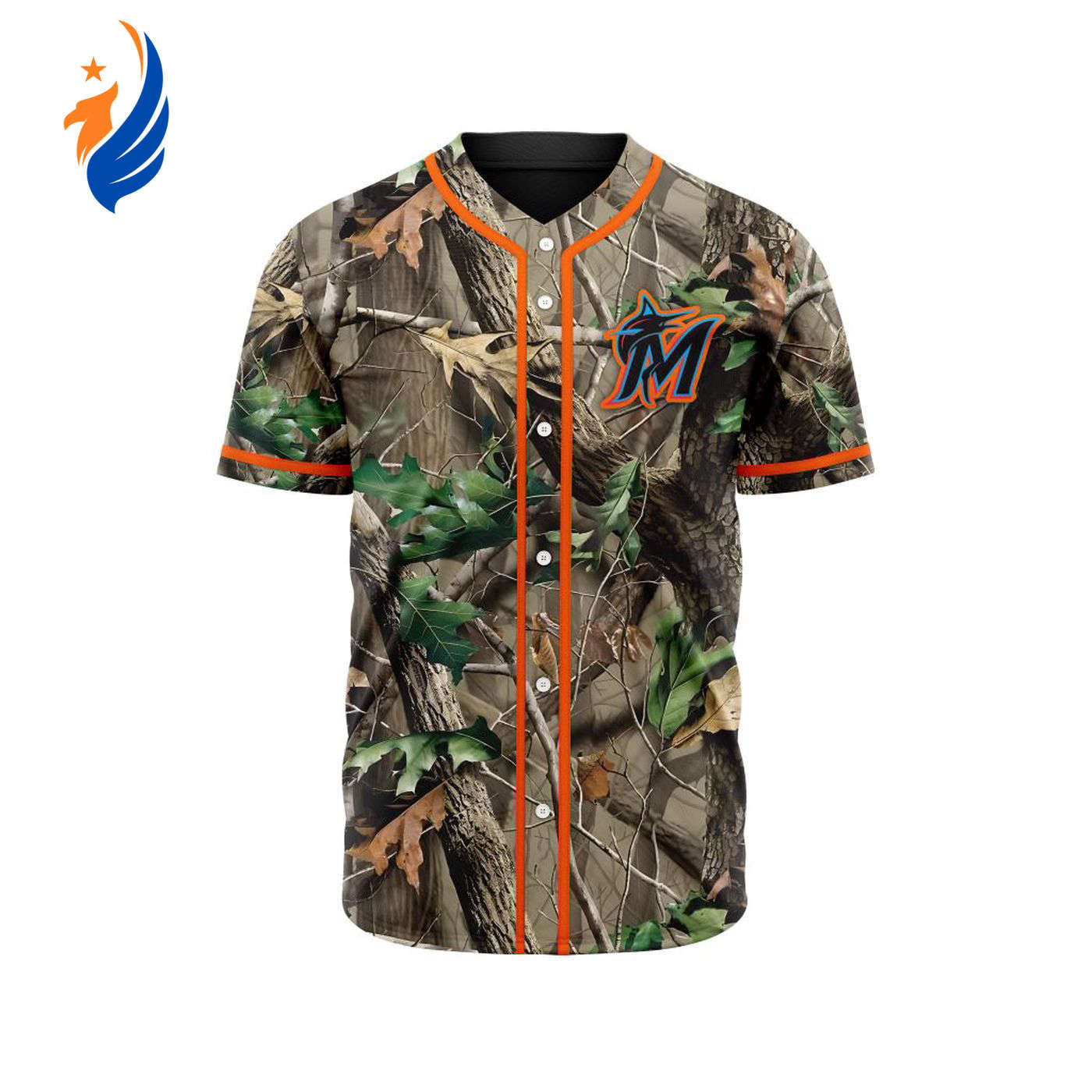 MLB Miami Marlins Special Realtree Camo Hunting Baseball Jersey Gift for Men Women - Bafud