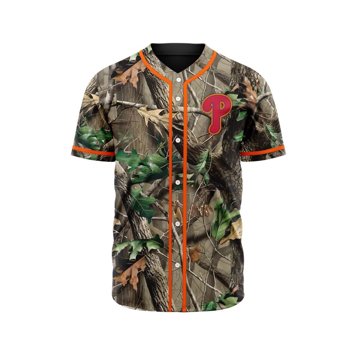 MLB Philadelphia Phillies Special Realtree Camo Hunting Baseball Jersey Gift for Men Women - Bafud