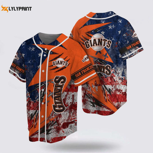 Show Your Support: MLB San Francisco Giants Jersey with US Flag – Perfect for Fans! - lylyprint.com