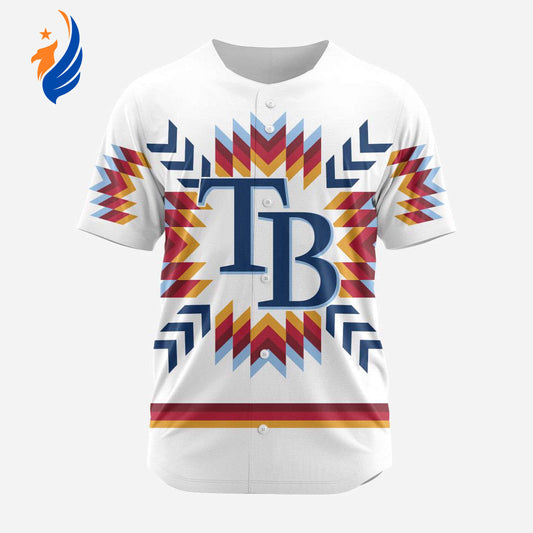 MLB Tampa Bay Rays Special Native Design Baseball Jersey Gift for Men Women - Bafud