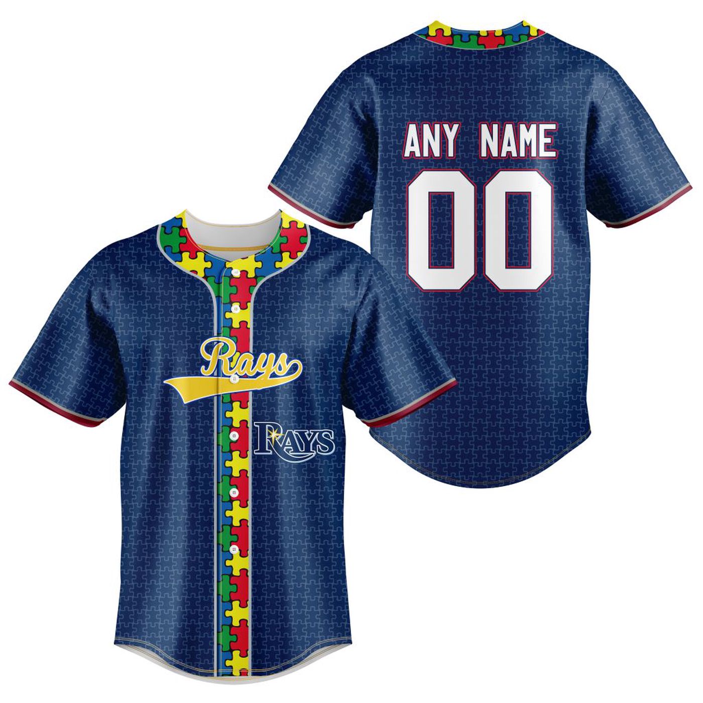 MLB Tampa Bay Rays Specialized Baseball Jersey Fearless Aganst Autism Gift for Men Women - Bafud