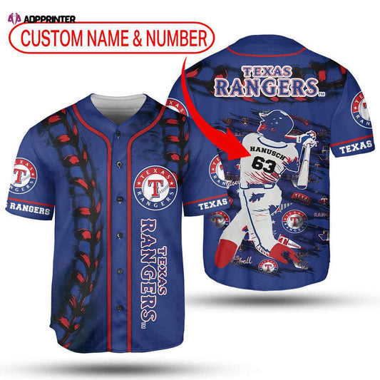 MLB Texas Rangers Custom Name Number Baseball Jersey V2 Unisex Shirt, Gift For Men And Women - Aopprinter