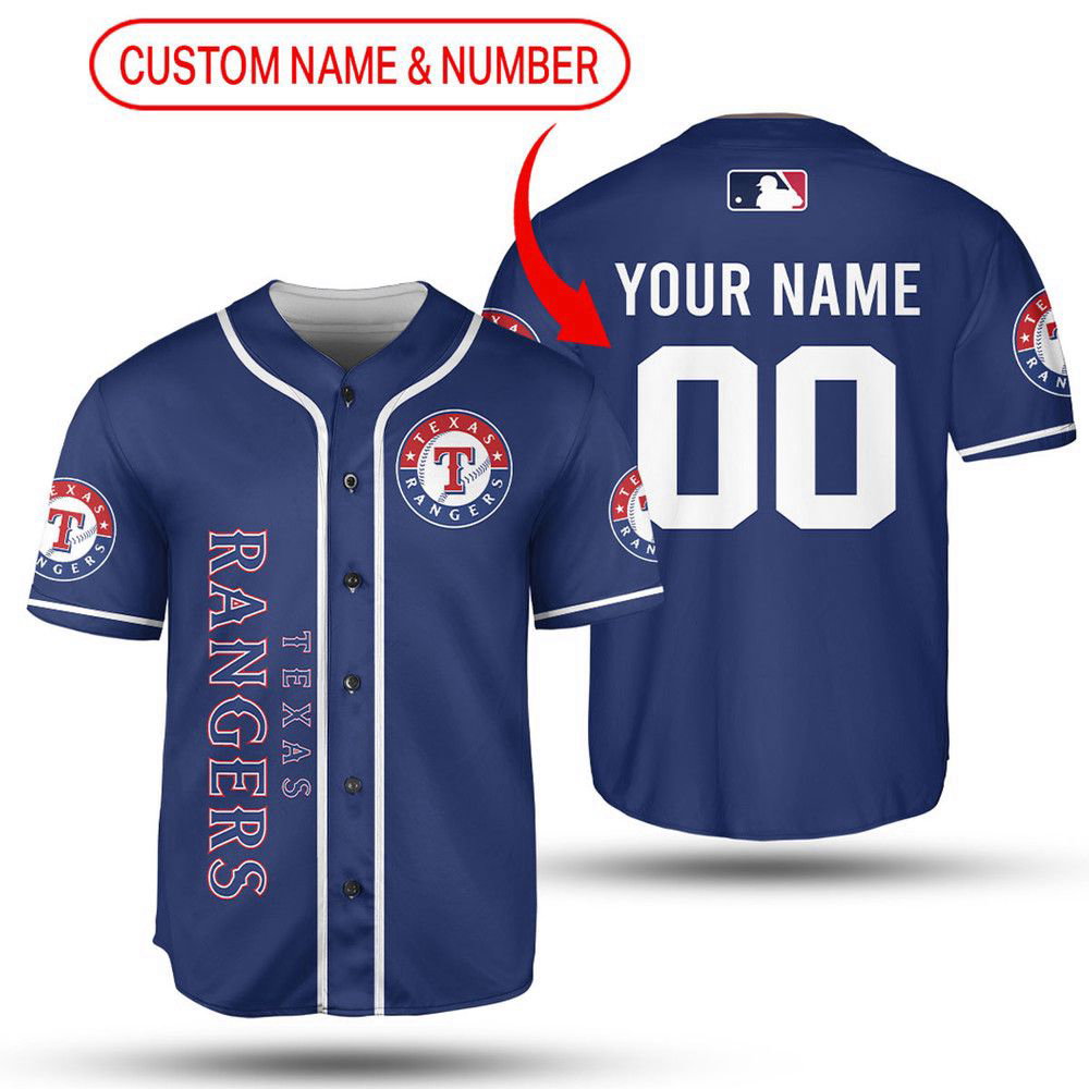 MLB Texas Rangers Custom Name Number Baseball Jersey V3 Unisex Shirt, Gift For Men And Women - Aopprinter