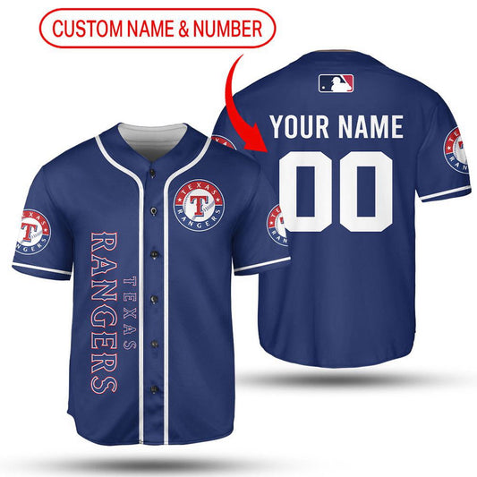 MLB Texas Rangers Custom Name Number Baseball Jersey V3 Unisex Shirt, Gift For Men And Women - Aopprinter