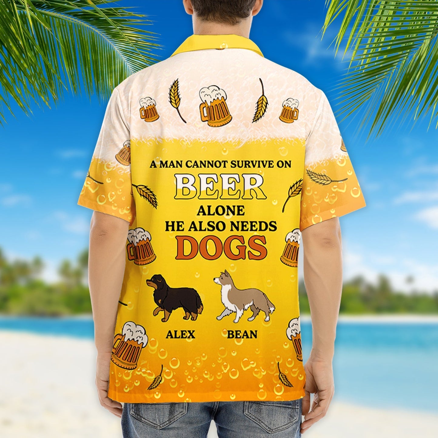 He Also Needs Dogs - Personalized Custom Hawaiian Shirt