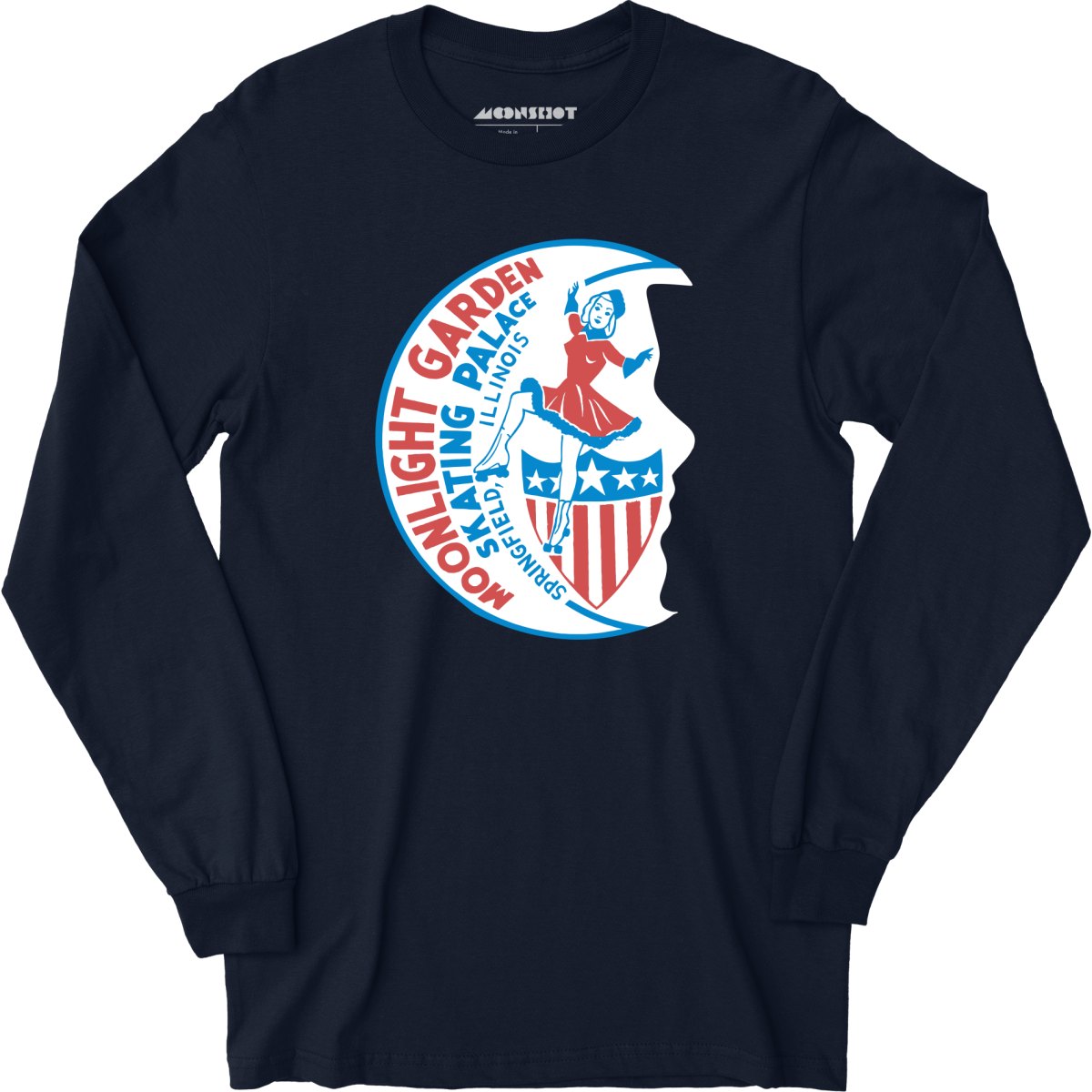 Moonlight Garden Skating Palace - Springfield, IL - Vintage Roller Rink - Long Sleeve T-Shirt
