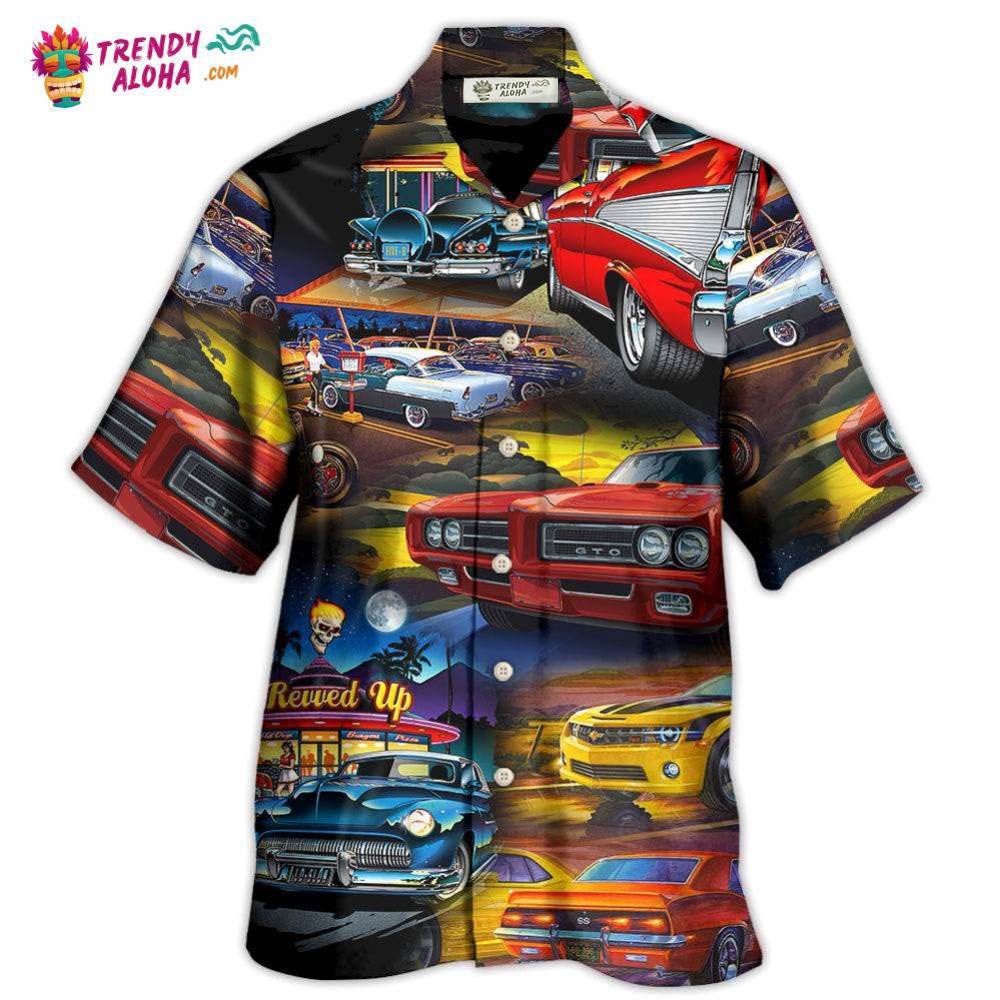Muscle Car Family Art Hawaiian Shirt - Trendy Aloha