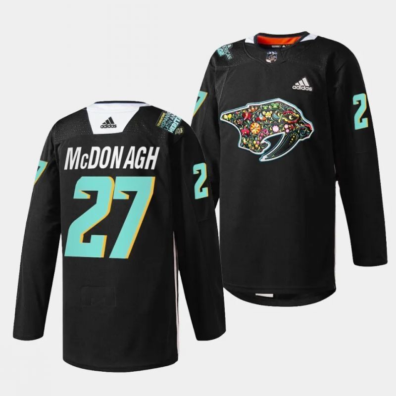nashville predators #27 ryan mcdonagh 2023 hispanic heritage night black jersey