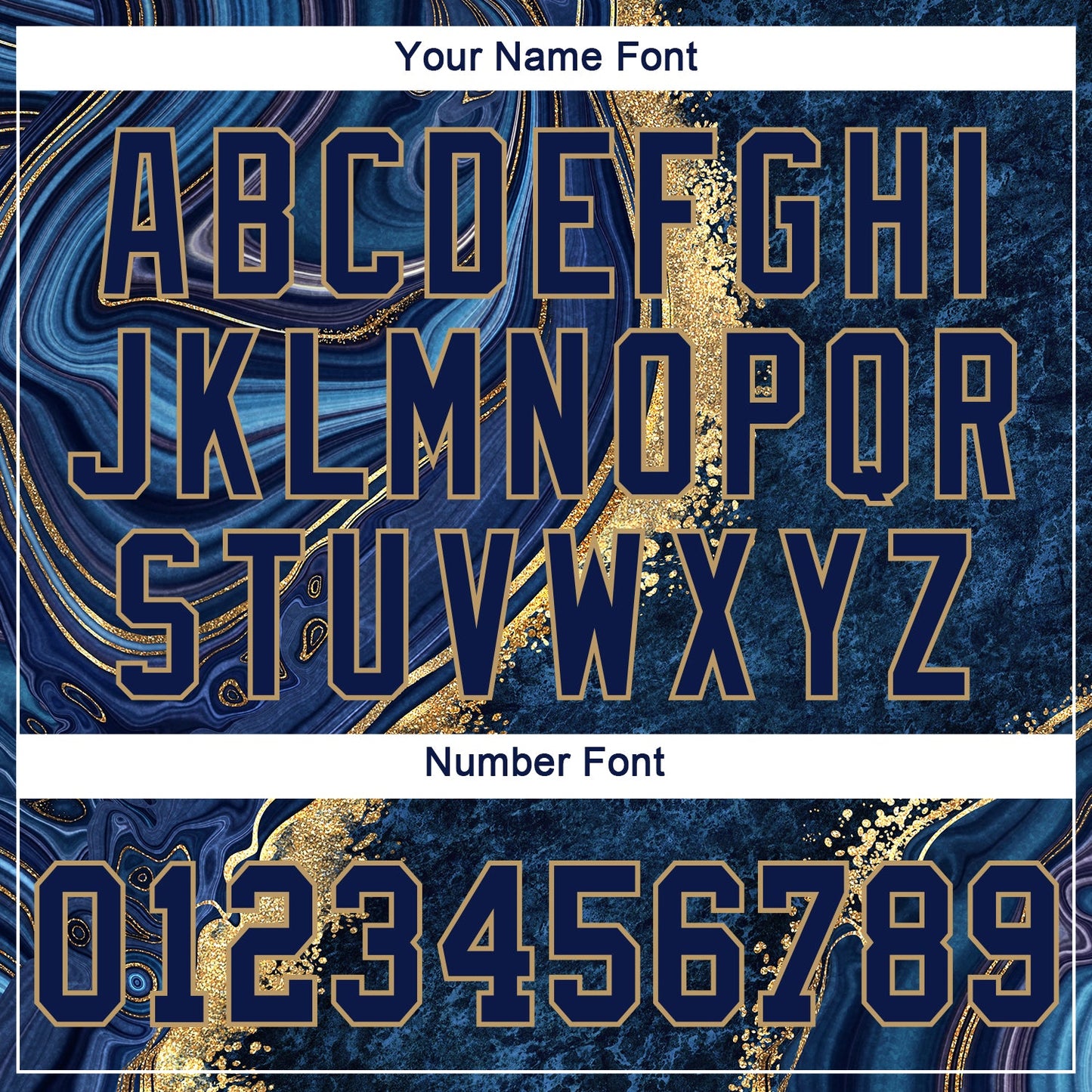 Custom Navy Navy-Old Gold 3D Pattern Design Marble Authentic Baseball Jersey