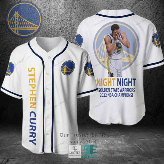 NBA Golden State Warriors 2022 Champions Stephen Curry Night Night Baseball Jersey
