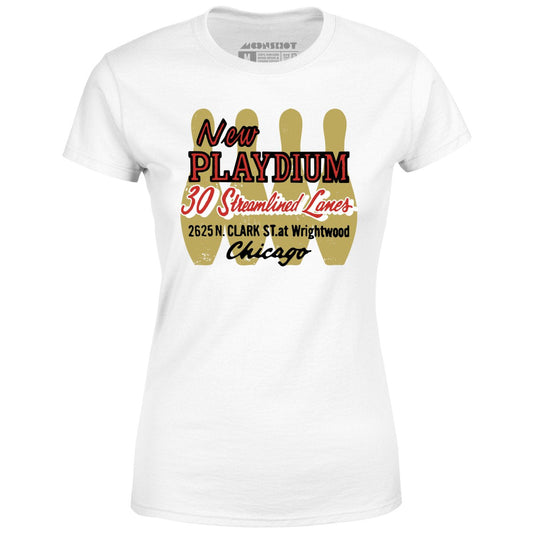 New Playdium - Chicago, IL - Vintage Bowling Alley - Women's T-Shirt