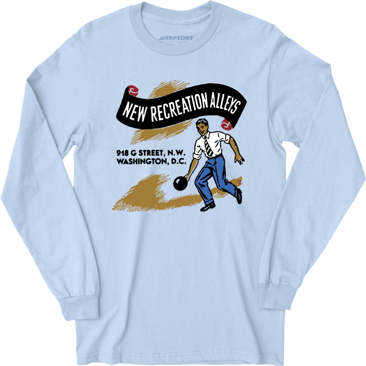 New Recreation Alleys - Washington D.C. - Vintage Bowling Alley - Long Sleeve T-Shirt
