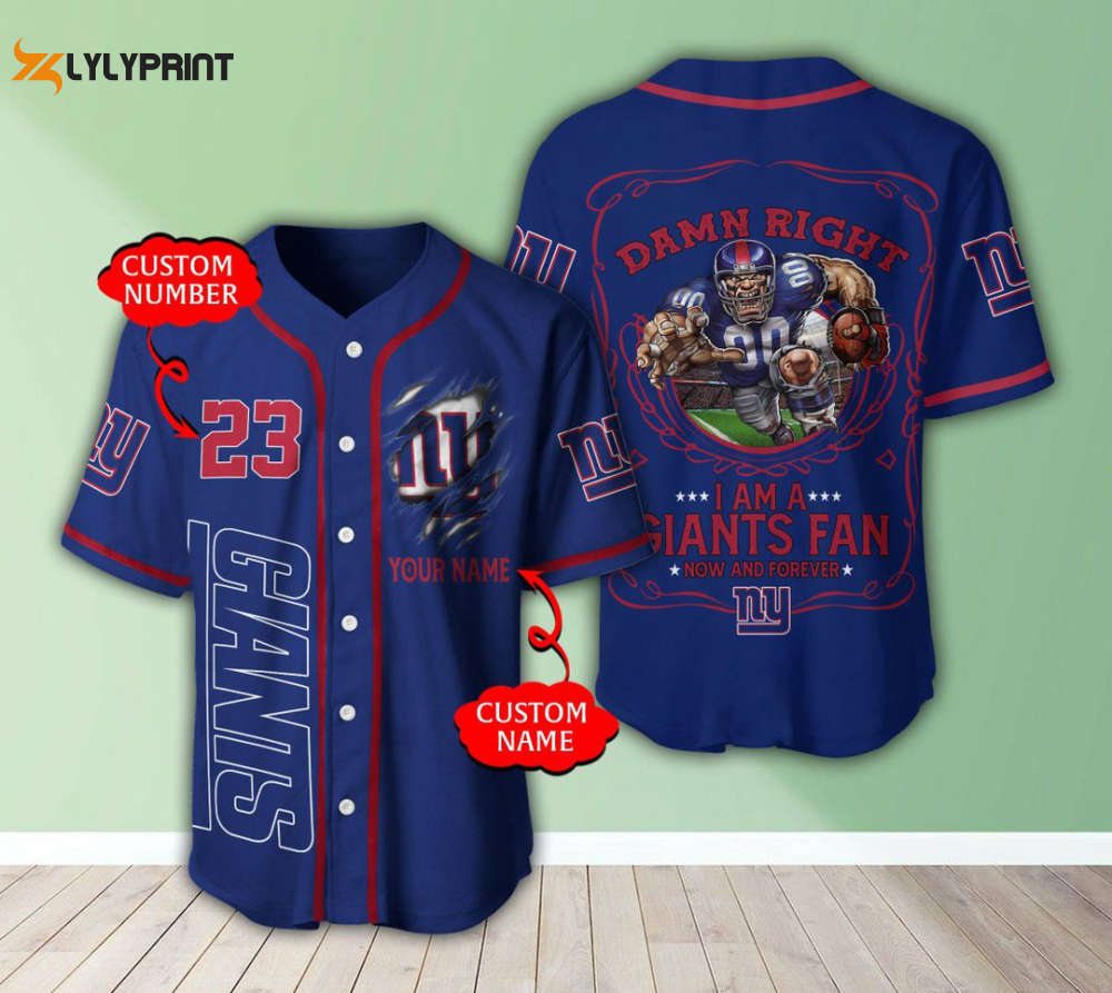 New York Giants Personalized Baseball Jersey Fan Gifts - lylyprint.com