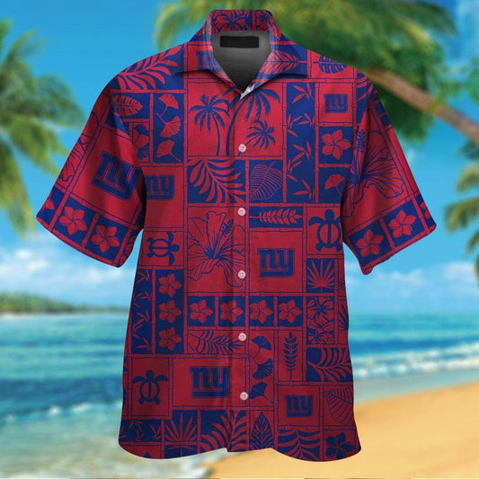 New York Giants Short Sleeve Button Up Tropical Hawaiian Shirt VER03