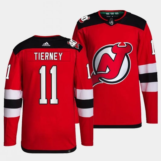 new jersey devils #11 chris tierney home red jersey