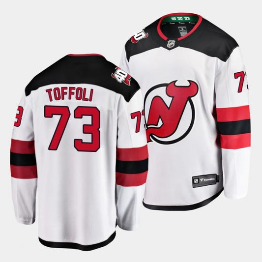 new jersey devils #73 tyler toffoli away white breakaway player jersey Style 2