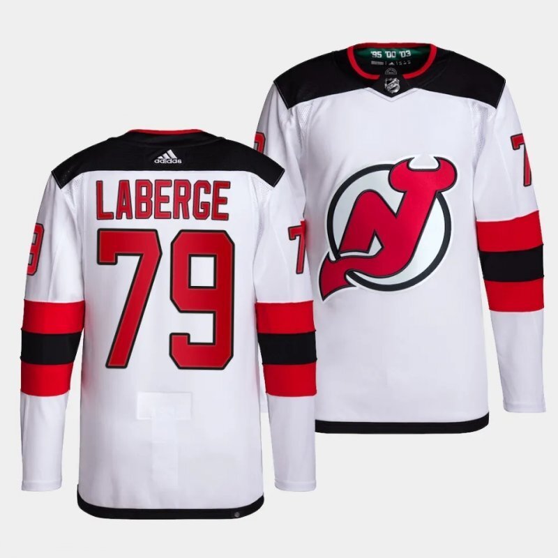 new jersey devils #79 samuel laberge away white authentic pro primegreen jersey_[1]
