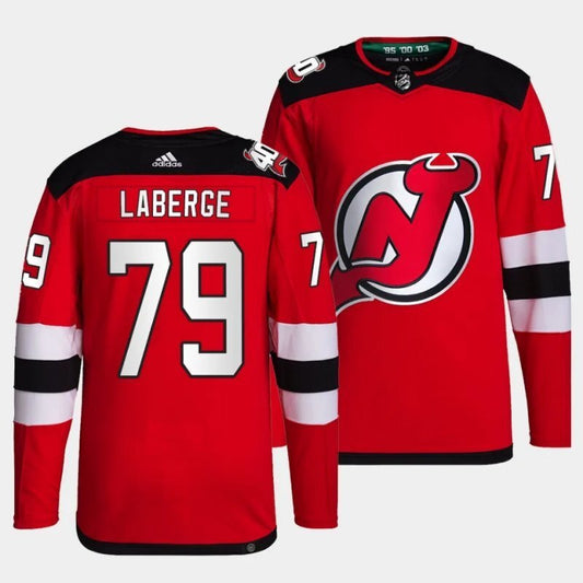new jersey devils #79 samuel laberge home red authentic pro primegreen jersey