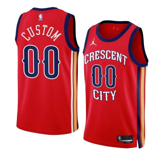 new orleans pelicans custom 2023-24 statement edition red swingman jersey