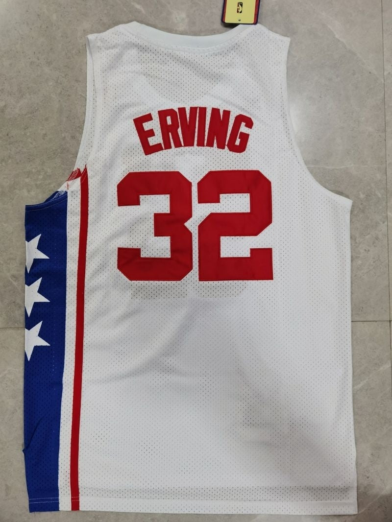 new york nets #32 erving Nets 32#j Dr. J - White Retro Jersey Style 2