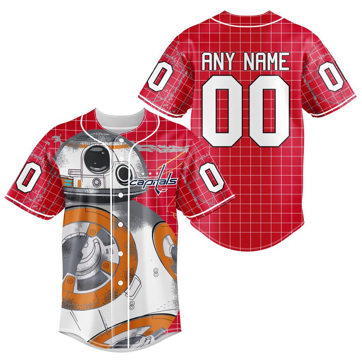 NHL Washington Capitals | Specialized Baseball Jersey X BB-8 D Star War - Bafud