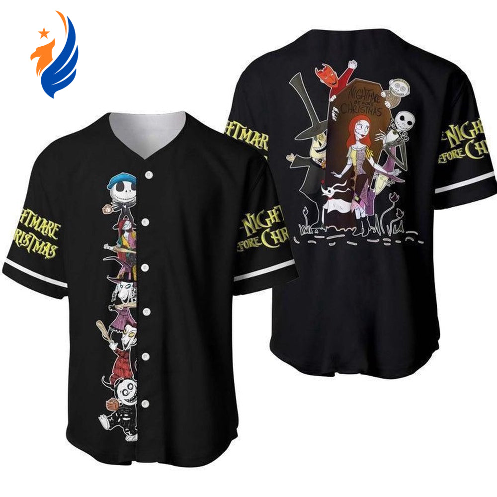 Nightmare Before Christmas Mickey and Friends Baseball Jersey - Perfect Gift for Fans! - Bafud