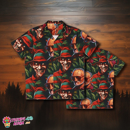 Nightmare Elm Street Freddy's Horror Hawaiian Men's Aloha Shirt