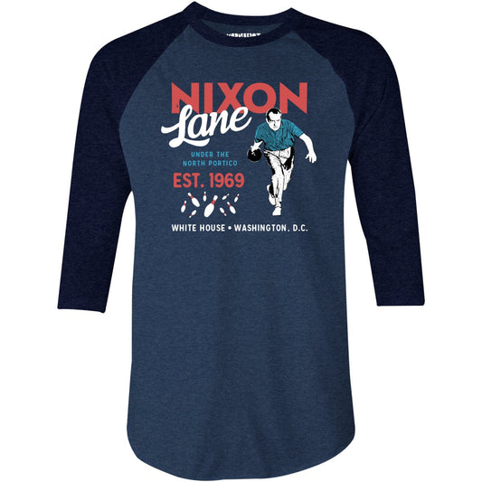 Nixon Lane - Washington D.C. - Vintage Bowling Alley - 3/4 Sleeve Raglan T-Shirt