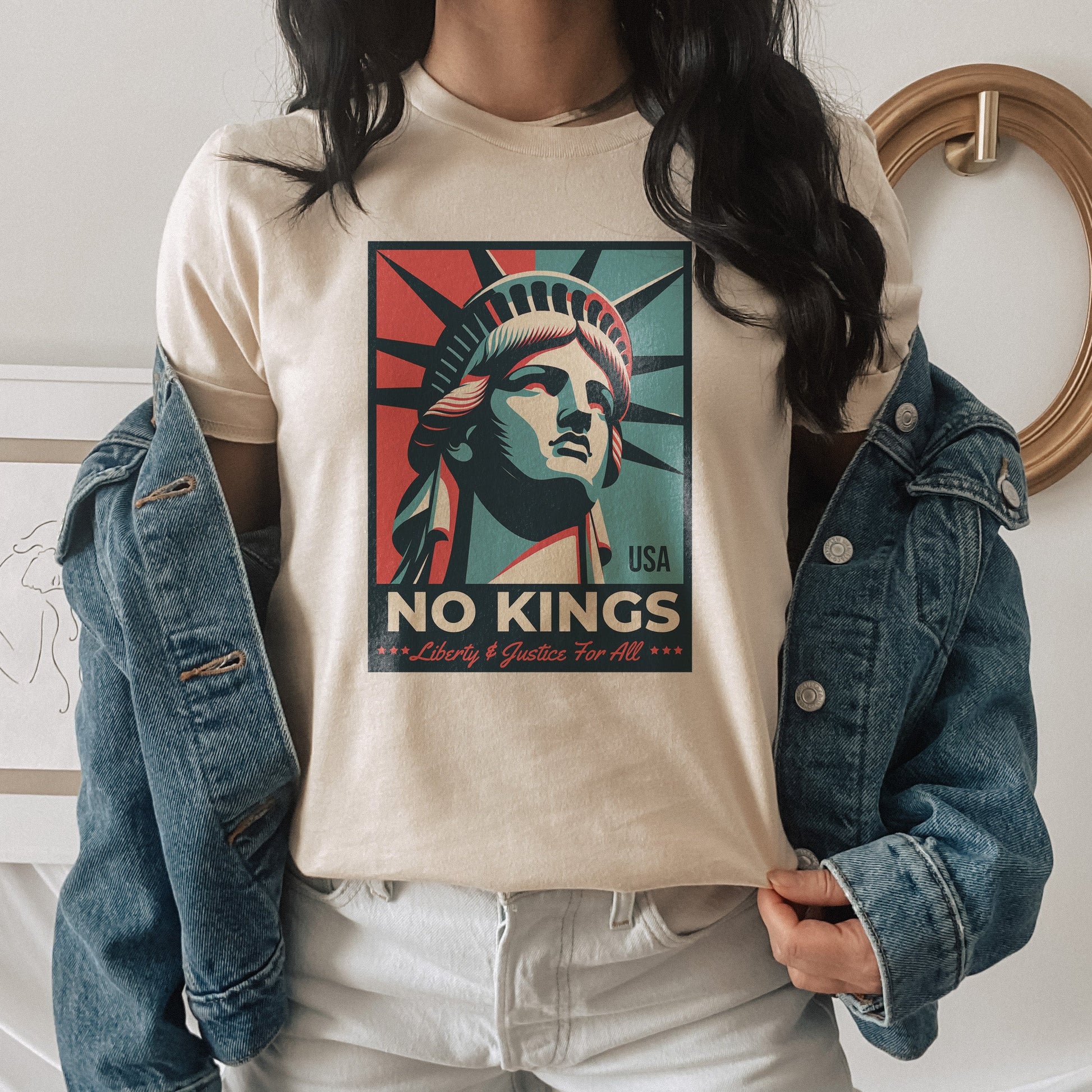 No Kings - Liberty and Justice For All T-Shirt Hoodie, Sweatshirt | InkThreadWorks.com (Image 3)