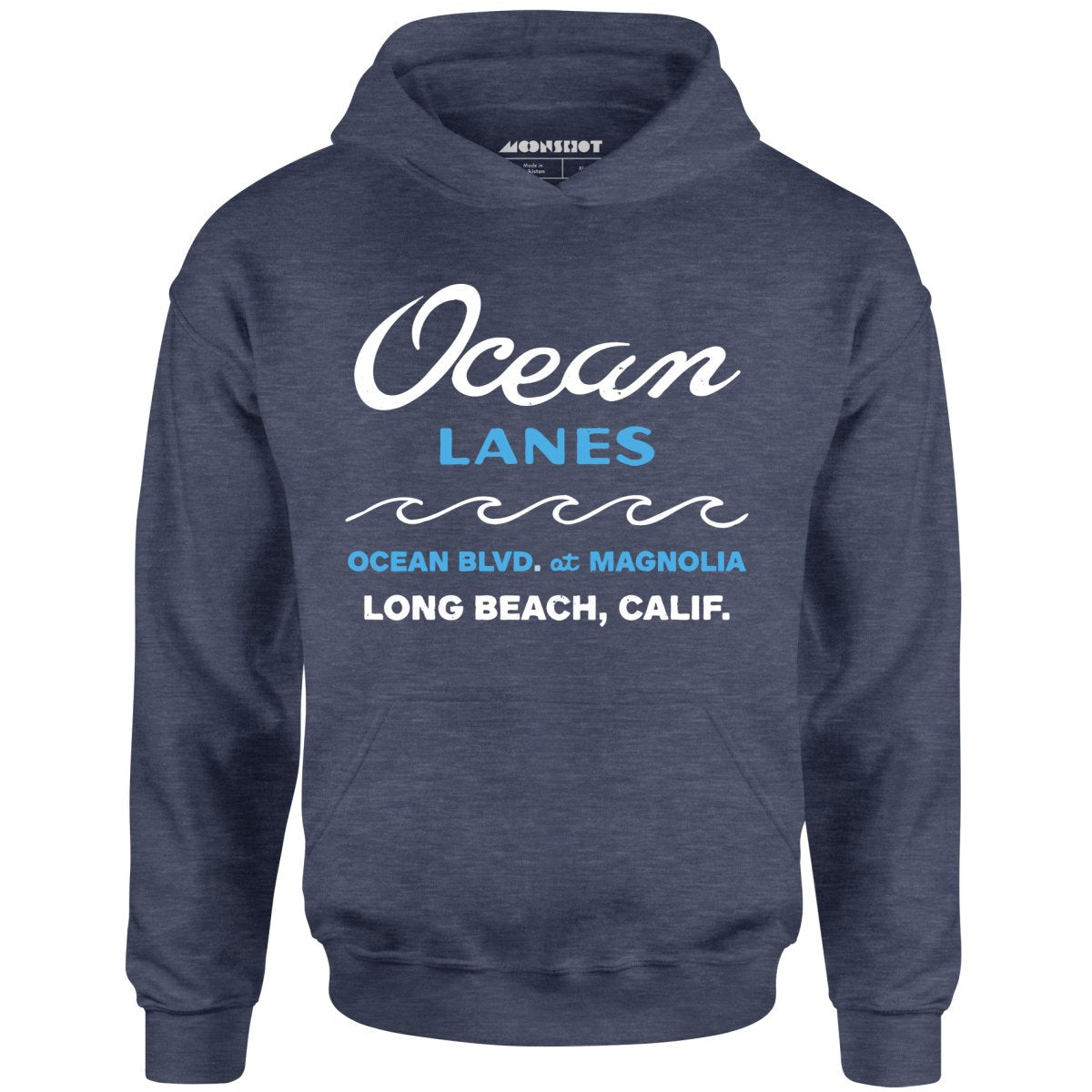 Ocean Lanes - Long Beach, CA - Vintage Bowling Alley - Unisex Hoodie