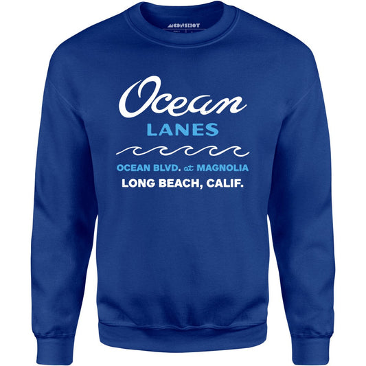 Ocean Lanes - Long Beach, CA - Vintage Bowling Alley - Unisex Sweatshirt