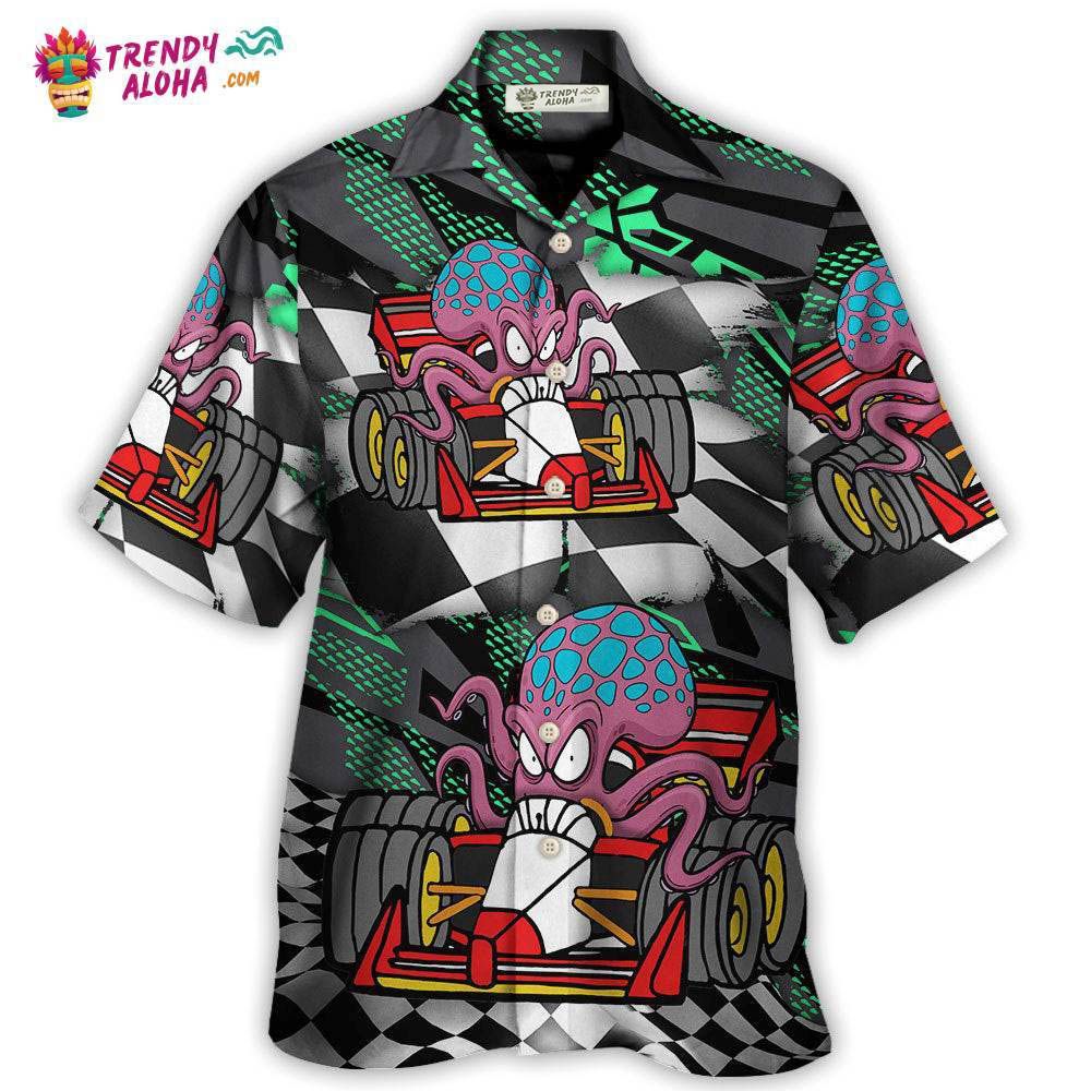 Octopus Racing Formula One Car Racing Australian Vibe Hawaiian Shirt - Trendy Aloha