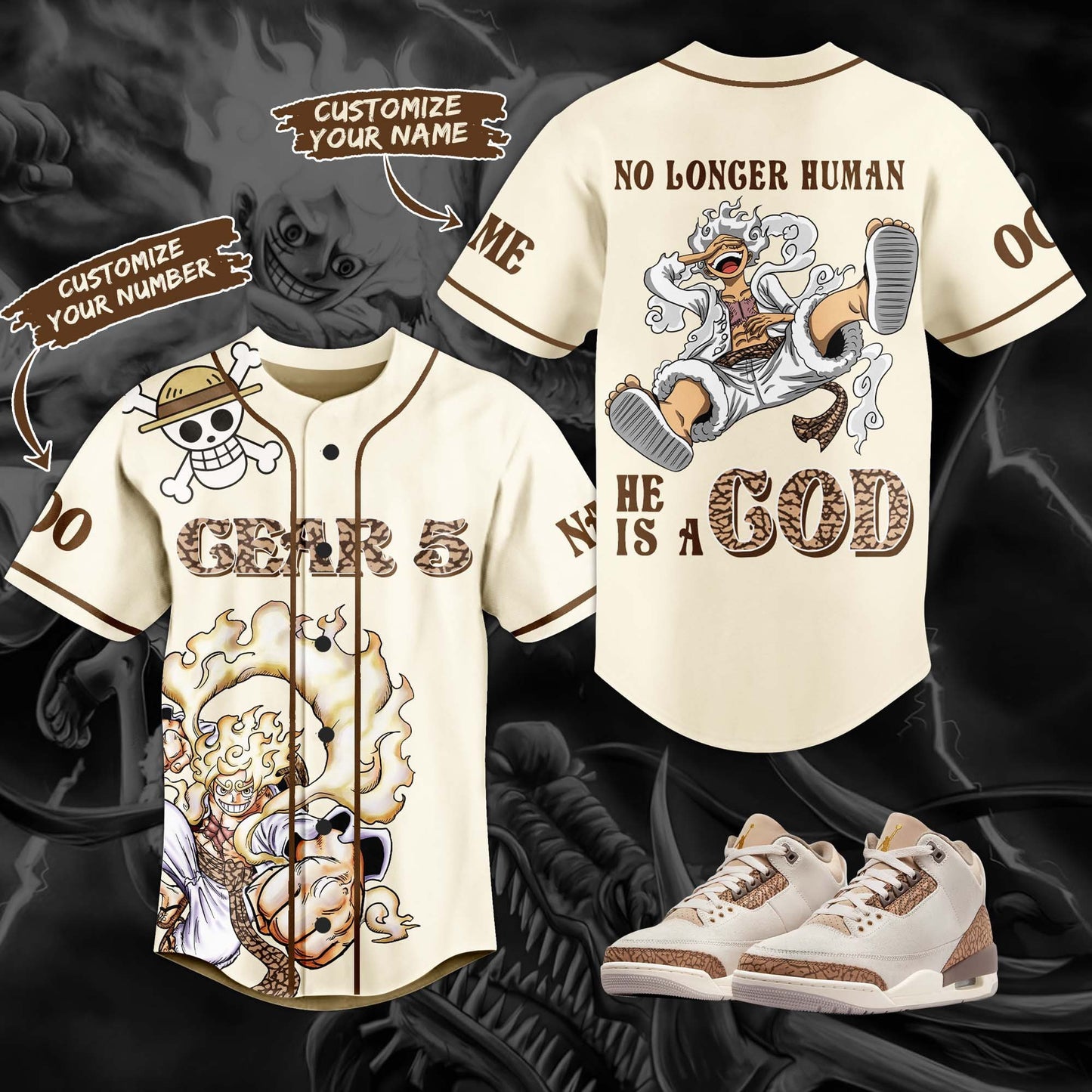 One Piece Gear 5 Cool Custom Baseball Jersey