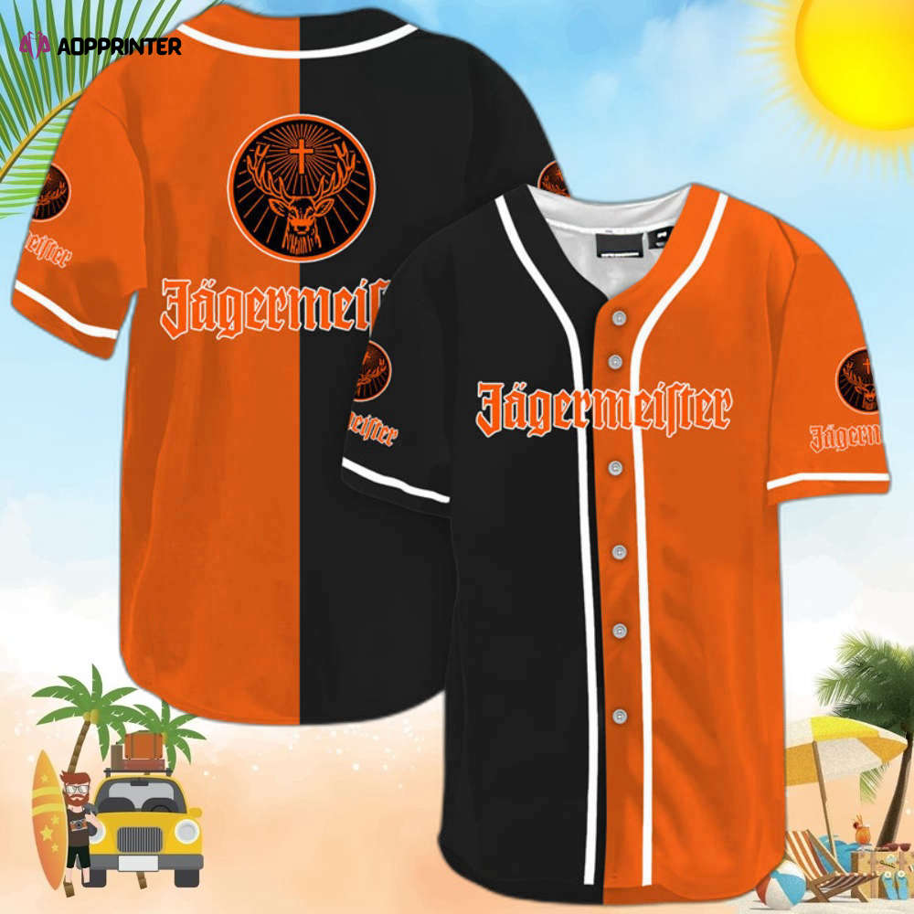 Orange Split Jagermeister Baseball Jersey
