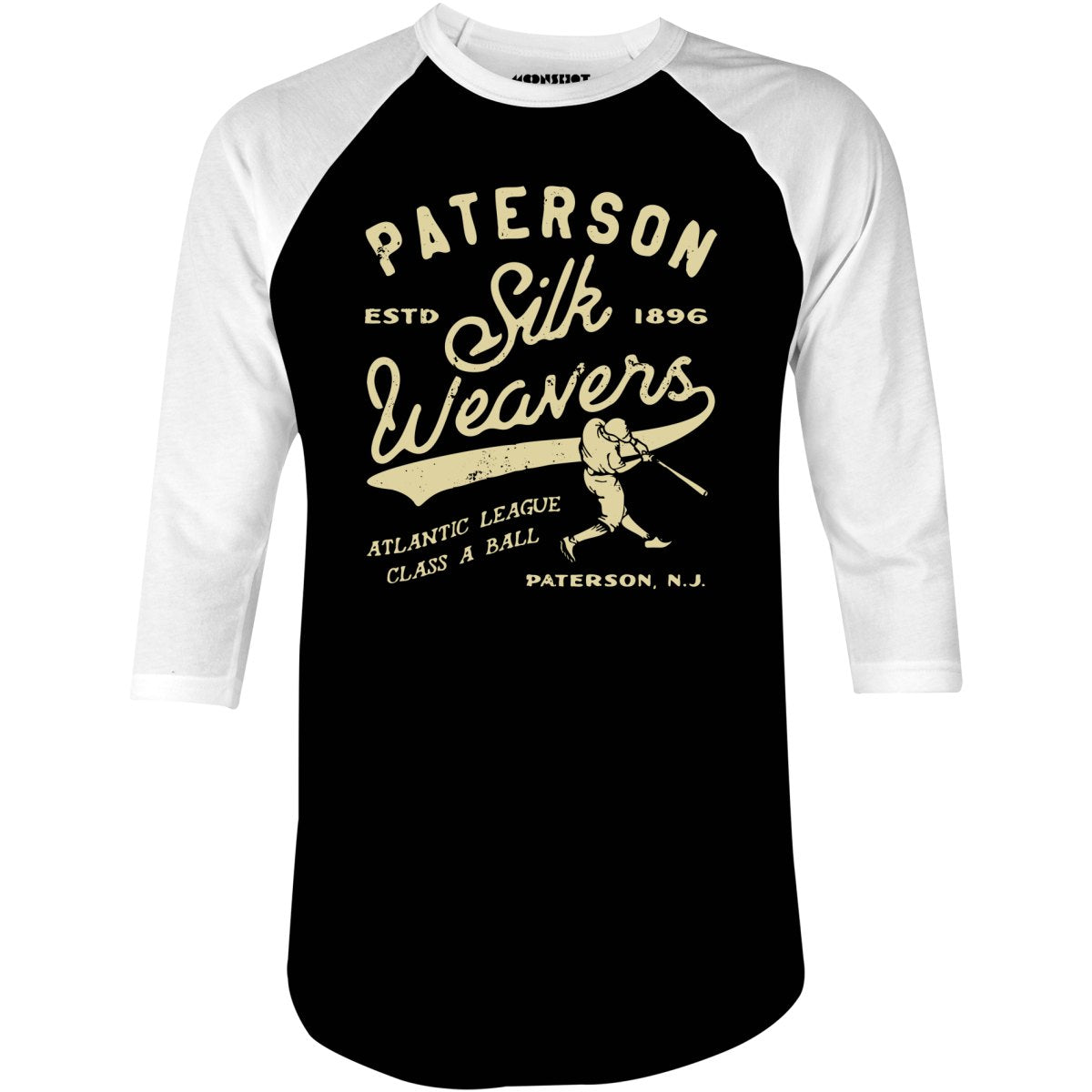 Paterson Silk Weavers - New Jersey - Vintage Defunct Baseball Teams - 3/4 Sleeve Raglan T-Shirt