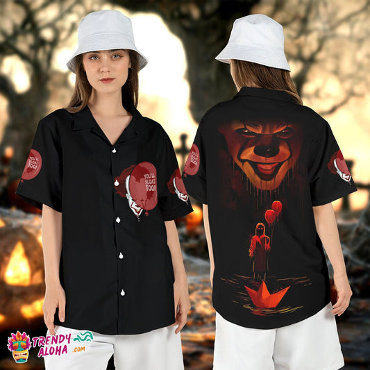 Pennywise It Movie Clown Horror Halloween Aloha Hawaii Shirt