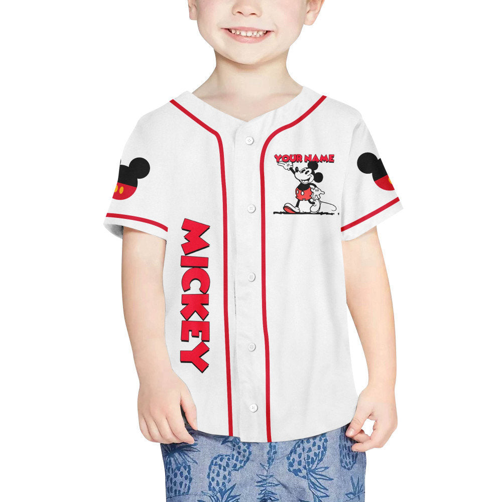 Personalize Mickey Lucky Jersey: Disney Baseball Sports Cute Fan Gifts - Best Birthday Gift - Bafud