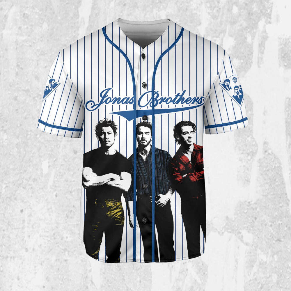 Personalize Jonas Brothers Five Albums One Night Color Blue Jersey, Jonas Brothers Baseball Jersey, Custom Baseball Jersey, Music Concert - Aopprinter