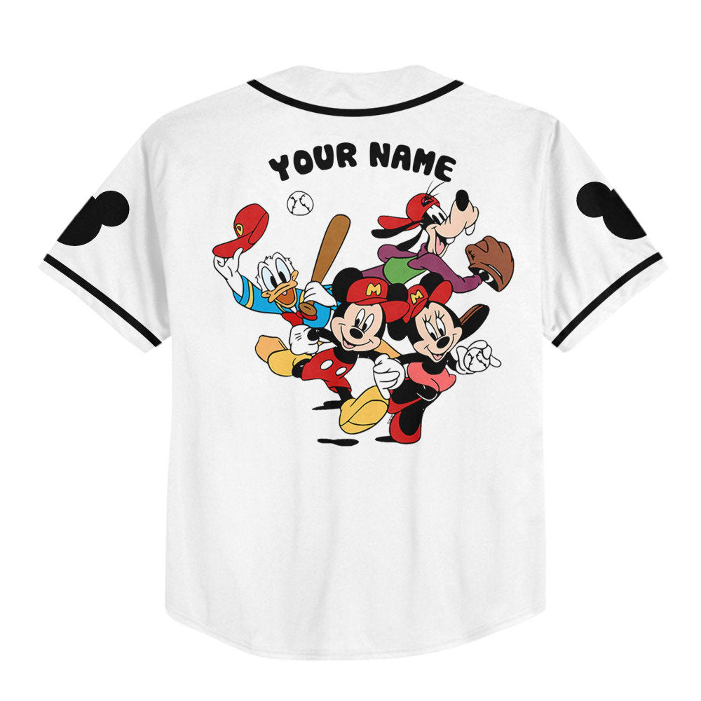 Custom 3D Mickey Castle Logo Baseball Jersey - Perfect Disney Gift for Fans of All Ages! - Bafud