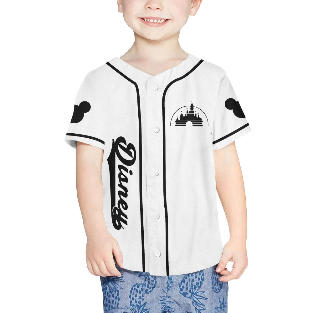 Custom 3D Mickey Castle Logo Baseball Jersey - Perfect Disney Gift for Fans of All Ages! - Bafud