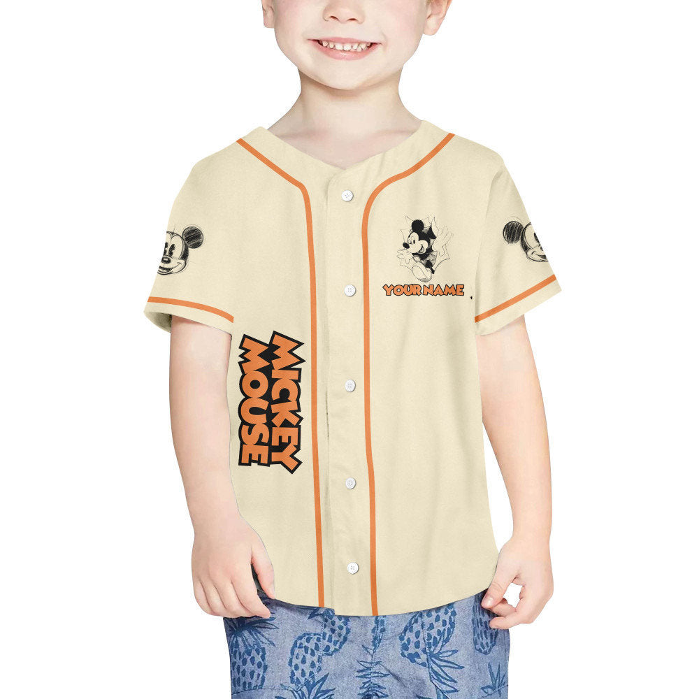 Custom Mickey Disney Baseball Jersey - Personalize 3D Outfit for Kids Youth & Adults Perfect Gift for Fans! - Bafud