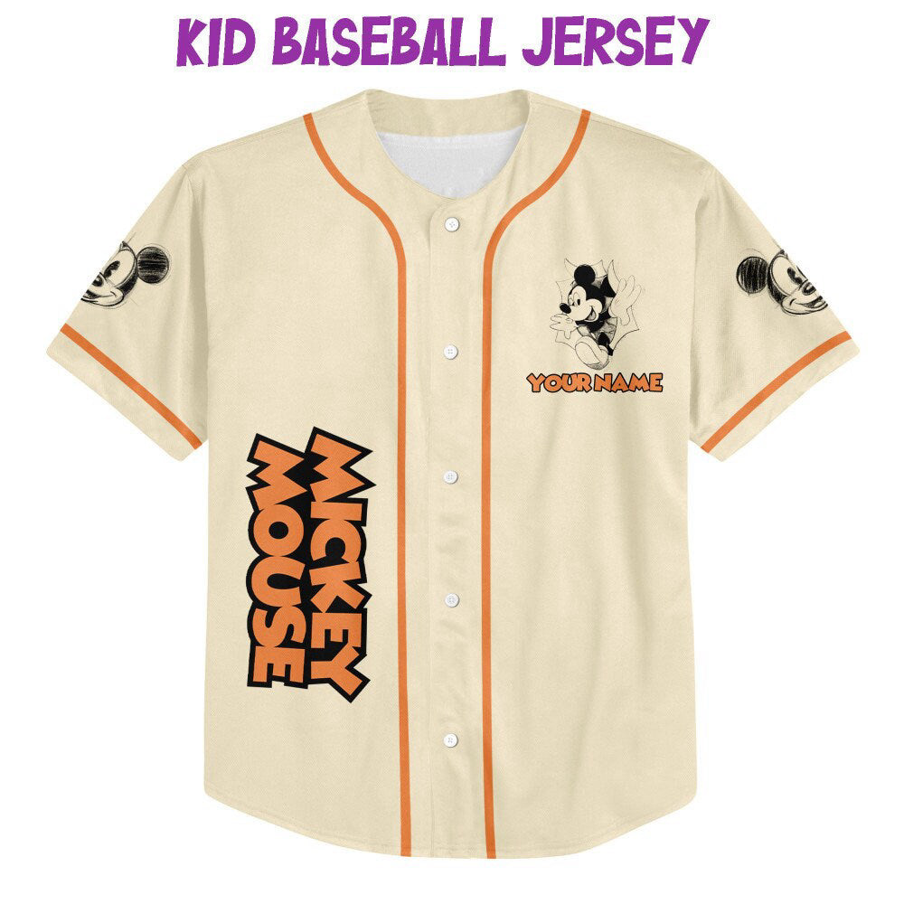 Custom Mickey Disney Baseball Jersey - Personalize 3D Outfit for Kids Youth & Adults Perfect Gift for Fans! - Bafud