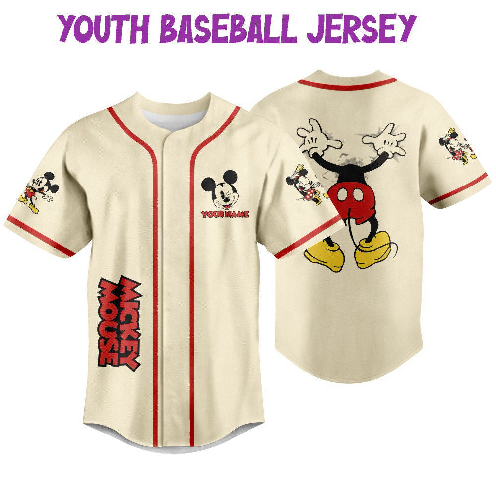 Cute Personalized Mickey Classic Jersey - Perfect Disney Baseball Gift for Fans - Best Birthday Surprise - Bafud