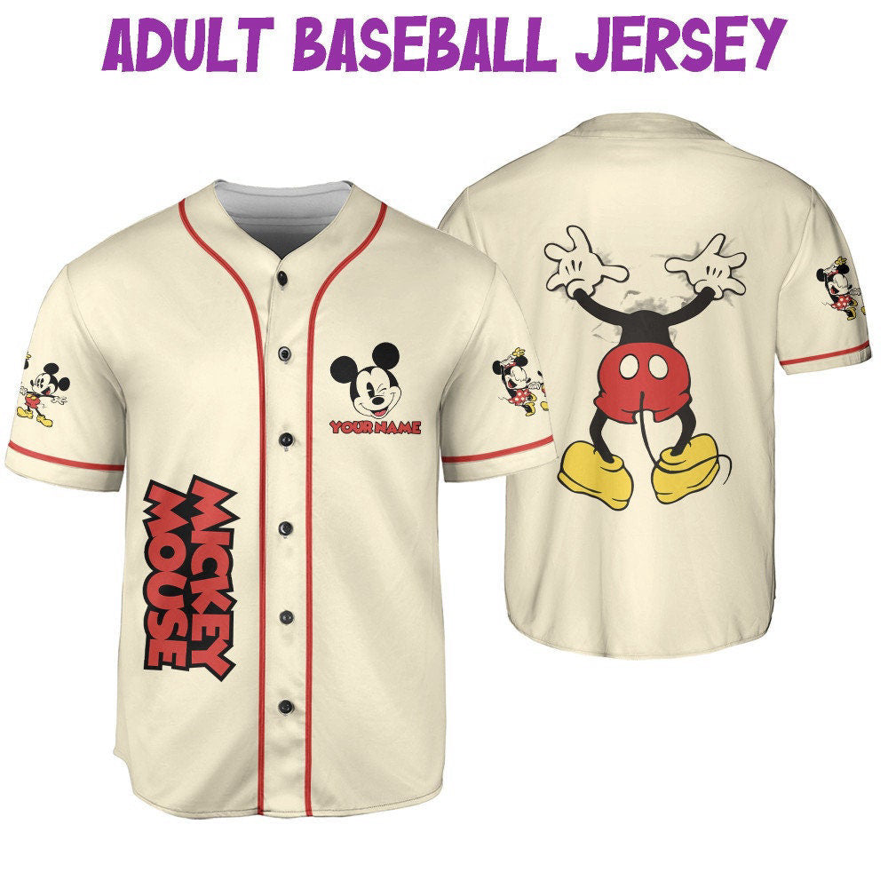 Cute Personalized Mickey Classic Jersey - Perfect Disney Baseball Gift for Fans - Best Birthday Surprise - Bafud