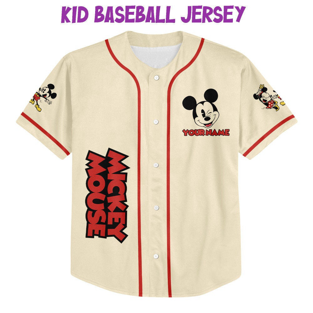 Cute Personalized Mickey Classic Jersey - Perfect Disney Baseball Gift for Fans - Best Birthday Surprise - Bafud