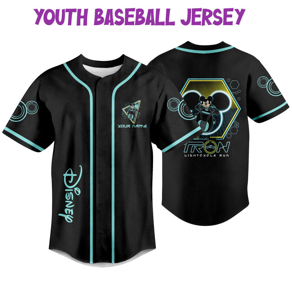 Custom 3D Disney Baseball Jersey: Personalize Mickey Tron for Kids Youth & Adults - Unique Gift For Fans! - Bafud