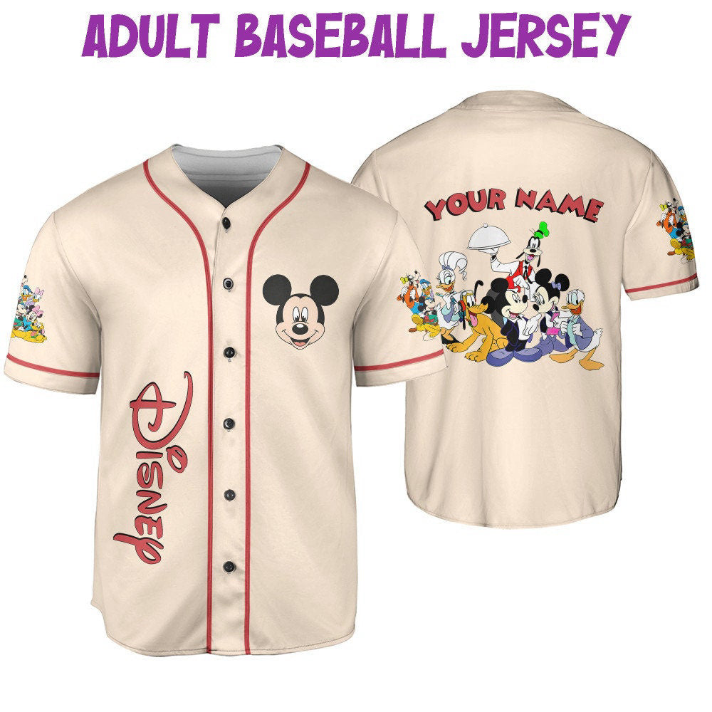 Vintage Disney Mickey & The Gang Baseball Jersey - Personalized Perfect Disney Gifts for Fans! - Bafud