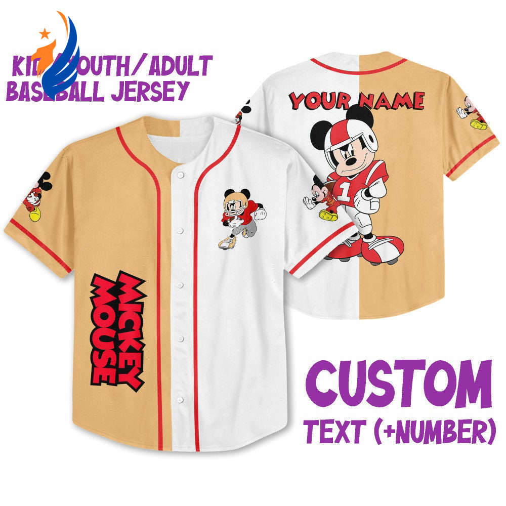 Vintage Disney Mickey Mouse Football Jersey - Perfect Sports Gift for Fans - Bafud