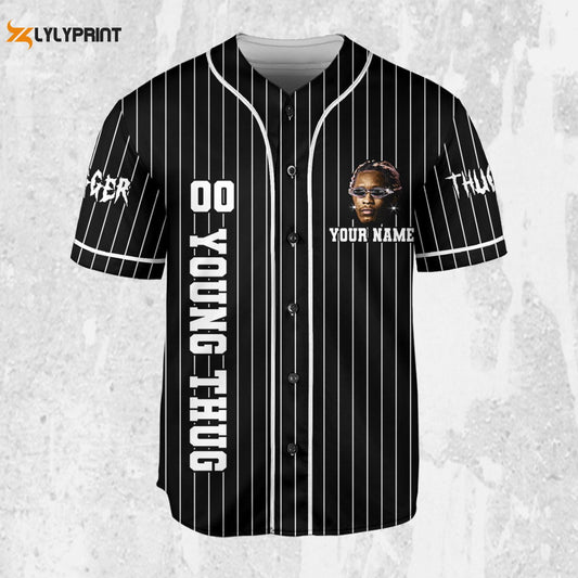 Personalize Young Thug Black And White Jersey, Young Thug Baseball Jersey - lylyprint.com